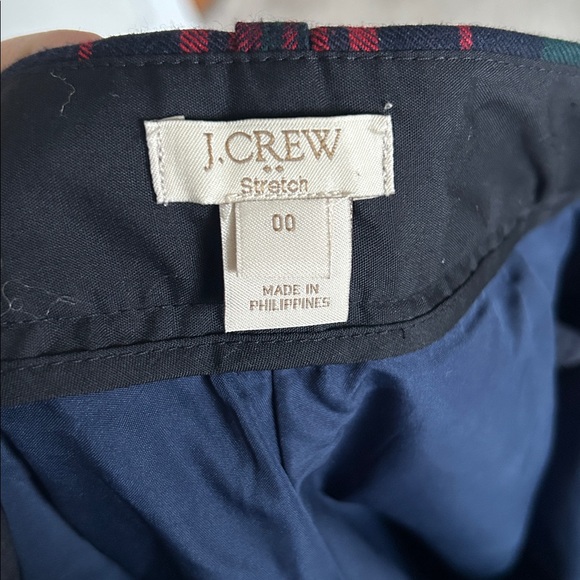 J. Crew City Fit Skimmer Ankle Dress Pants Mid Rise Wool Blend Plaid Sz 00 - Picture 5 of 5